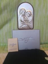 Vintage STERLING SILVER 925 Holy Family Plaque by Della Fonte Italy picture