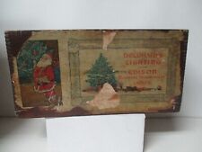 Very Early 1900's Edison Christmas Lamp Set Wooden Box w Slide Lid picture