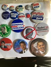 Lot of 17 presidential campaign buttons--vintage to modern --1960s to 2000s picture