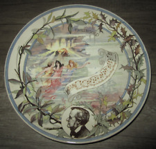 Antique French faience Sarreguemines plate, Rheingold opera Richard Wagner picture