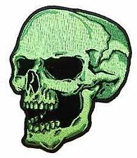GREEN SKULL AWESOME PATCH #5840 EMBROIDERED 5 IN BIKER patches NEW iron on picture