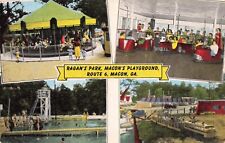Ragan's Amusement Park Route 6 Macon Georgia Carousel Bumper Cars c1950 Postcard picture