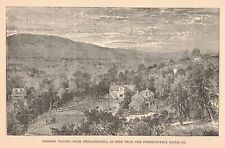 1876 Victorian Engraving Pennsylvania Railroad Chester Valley View 2T1-57A picture