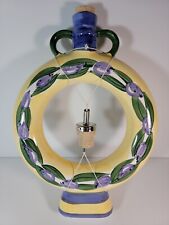 RARE VINTAGE 12 IN STANDING PORCELIAN ROUND TUBULAR DECANTER W 2 CIRCLE HANDLES  picture
