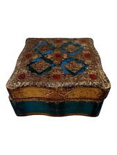 Vintage Florentia Distressed Blue and Gilt Jewellery Box - MADE IN ITALY picture