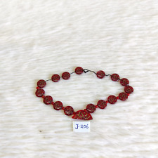 Antique Red Islamic Signs Beads Tribal Rosary Jewelry Old Collectible Rare J206 picture