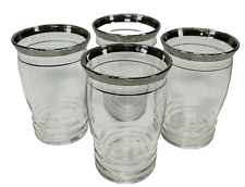 Vintage Dorothy Thorpe Silver Juice Glasses Set of 4 Mid Century Modern 3.5