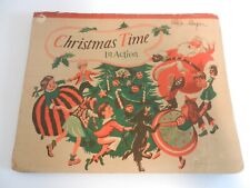 CHRISTMAS TIME IN ACTION POP-UP BOOK WALTER PHILLIPS 1949 SANTA CLAUS picture