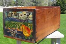 Vtg Wood T-hacha-P Produce Crate California Mountain Bartletts Fruit Box Wooden picture