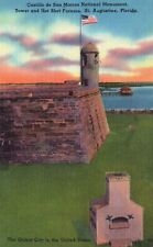 Vintage Postcard 1930's Monument Tower & Hot Shot Furnace St. Augustine Florida picture