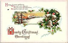 c1915 HEARTY CHRISTMAS GREETINGS SCENIC ALMA MISSOURI EMBOSSED POSTCARD 39-257 picture