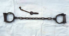Antique Iron Handcrafted Heavy Chain Leg Cuffs Lock Key Handcuff picture