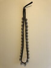 Antique 88 inch Long Sleigh Bells With 30 Metal Bells Leather Strap & Buckle picture
