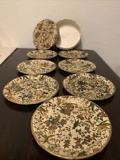 7 Vintage Antique Japan Alfred E.Knobler Asian Style Birds Dish Plates Coasters picture