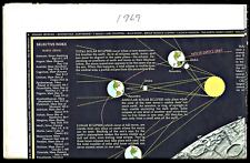 1969-2 February Vintage Original EARTH'S MOON National Geographic Map - (347) picture