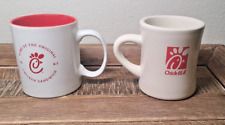 Two Chick-Fil-A  Ceramic Red & White Coffee Mug Cup Mugs picture