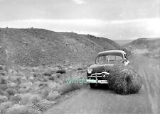 Old Photo Unusual Tumbleweed Confronts Ford Woodie Woody Car Vintage NEGATIVE picture