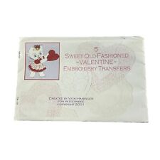 PatternBee Embroidery Transfers Vintage 5 Sweet Old-Fashioned Valentine Cat picture