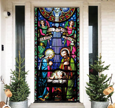 Holy Nativity Christmas Door Cover Manger Scene Religious Christmas Door Banner picture