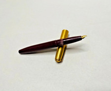 VINTAGE IMPERIAL BURGUNDY FOUNTAIN PEN MID CENTURY picture
