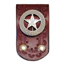 Classic Cowboy Leather Badge Holder fits your SASS Style Badge made USA picture
