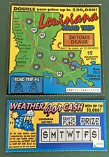 Louisiana Map Theme Vintage Instant SV Lottery Tickets. no cash value picture