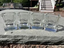 Jack Daniels Old No 7 Whisky Lowball Square Old Fashion Rocks Glasses Set Of 4 picture