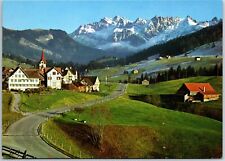 VINTAGE POSTCARD CONTINENTAL SIZE MOUNTAIN VIEW IN TOGGENBURG-SANTIS SWITZERLAND picture