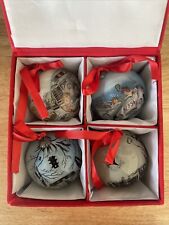 Four Mercedes-Benz Classic Glass Christmas Tree Ball Ornaments Set Of 4 picture