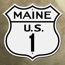 Maine US route 1 highway marker road sign Atlantic Coast Fort Kent 1946 16x16 picture