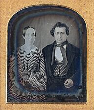 Attractive Young Couple Wearing Stripes Matching 1/6 Plate Daguerreotype S601 picture