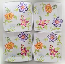 Longaberger Melamine Summertime Floral 4 Dinner Plates 31928 New in Box NEW picture