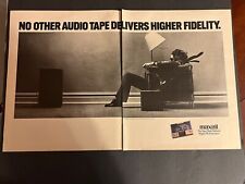 Vtg 1990s 2 page Iconic Maxell High Fidelity Ad, Blown Away picture