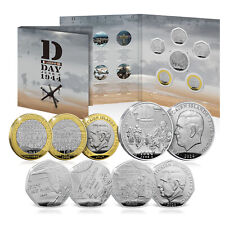 D-Day 80th Anniversary World War II Annual Coin Set 2024 BU 50p £2 £5 (6 Coins) picture