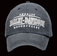 HARLEY DAVIDSON ORIGINAL SHERIFF BLACK HAT ADJUSTABLE - EMBROIDERED. picture