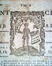 Rare PAUL REVERE Masthead Engraving Revolutionary War / Lafayette 1778 Newspaper picture
