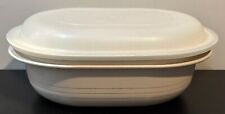 VTG Tupperware Ultra 21 Oval Microwave Oven 3 Qt Casserole Dish -2 Lids & Insert picture