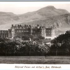 c1940s Edinburgh, England RPPC Holyrood Palace Arthur's Seat Real Photo PC A132 picture