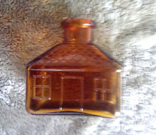 Vintage Amber Glass Cottage Design Inkwell picture