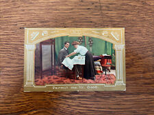 Original Vtg Victorian Romance Permit Me Mr. Good No. 3 1909 Postcard 151a picture