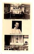 St. Augustine's Church Altar Reverend Wade Lethbridge Canada 1920s RPPC Postcard picture