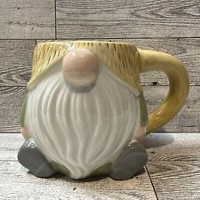 HOBBY LOBBY Gnome Ceramic 17oz Coffee Mug Yellow Green Gray Whimsical picture