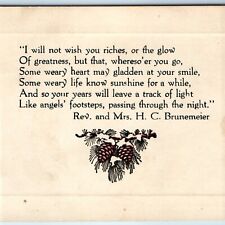 c1900s Christmas Poem Greetings Card Mason City, IA Rev H.C Brunemeier Trade C10 picture