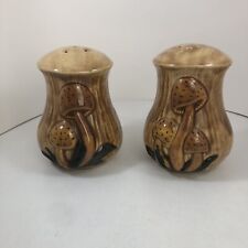 Vintage Arnels Ceramic Mushroom Salt Pepper Shaker Set with stoppers picture