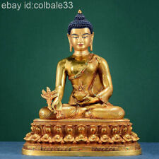 32cm Nepal Copper brass gilding Medicine Buddha statue Tibet buddhism Bhaisajyag picture