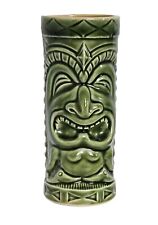 Vintage Green Ceramic Pottery Detailed Tiki Vase Japan 6.5