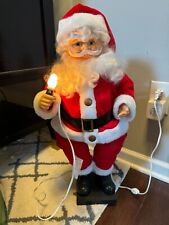 Vintage 24 inch animated Santa decoration with candle Christmas decoration READ picture