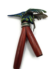 Handmade Peruvian Wooden Kuripe with Hummingbird Design from the Amazon Rainfore picture