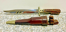 VINTAGE HOFFRITZ STAG HANDLED FOLDING BOWIE KNIFE SOLINGEN GERMANY ANTON WINGEN picture