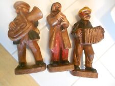 vintage resin/wood like musician figurines (3)   5 3/4